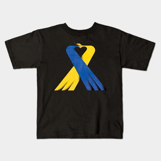 Free Ukraine Kids T-Shirt by den.make